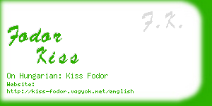 fodor kiss business card